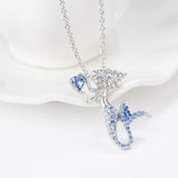 Little Mermaid Necklaces for Girls,Unicorn Birthstone Pendant Jewelry Gifts Set for Women Teens