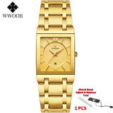 Brand Luxury Gold Bracelet Men'S Watches Fashion Square Quartz Wrist Watch for Men Stainless Steel Waterproof Reloj Hombre