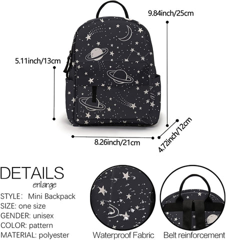 Mini Backpack for Girls, Printing Shool Bag Waterproof Fashion Purse (32)