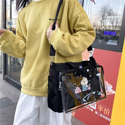 Transparent Bag Ita Bag Bolsos Cruzados Japanese Cute Big Bag Female Bag New Student Shoulder Cross Body Hand Bag Tote Bag