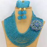 Perfect Red African Crystal Beads Jewelry Set Nigerian Beads African Lace Fabric Wedding Jewelry Set