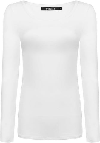Women'S Long Sleeve T-Shirt Scoop Neck Basic Layer Stretchy Shirts