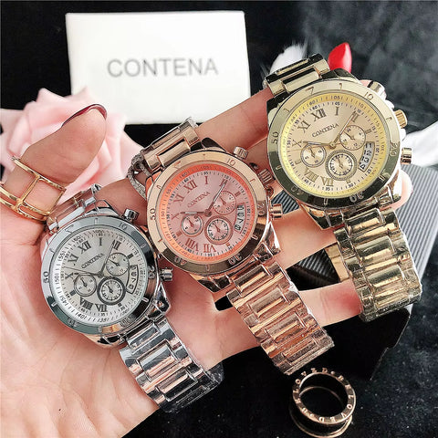 2025 Women Watches Geneva Famous Luxury Brand Fashion Gold Watches for Ladies Casual Female Quartz Watch Women'S Wristwatches