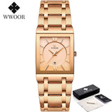 Brand Luxury Gold Bracelet Men'S Watches Fashion Square Quartz Wrist Watch for Men Stainless Steel Waterproof Reloj Hombre